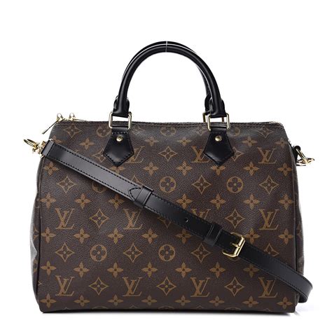 Lv speedy with black leather